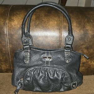 Chic Black Textured Shoulder Bag